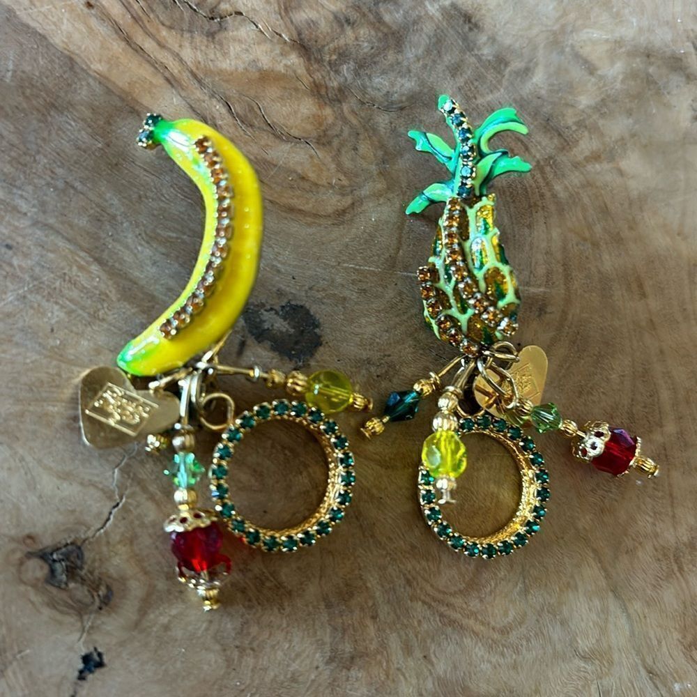 Vintage Lunch at the Ritz Tropical Fruit Earrings
